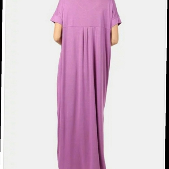 Maxi Dress S/S V neck Loose fitting with pockets. - Picture 3 of 3